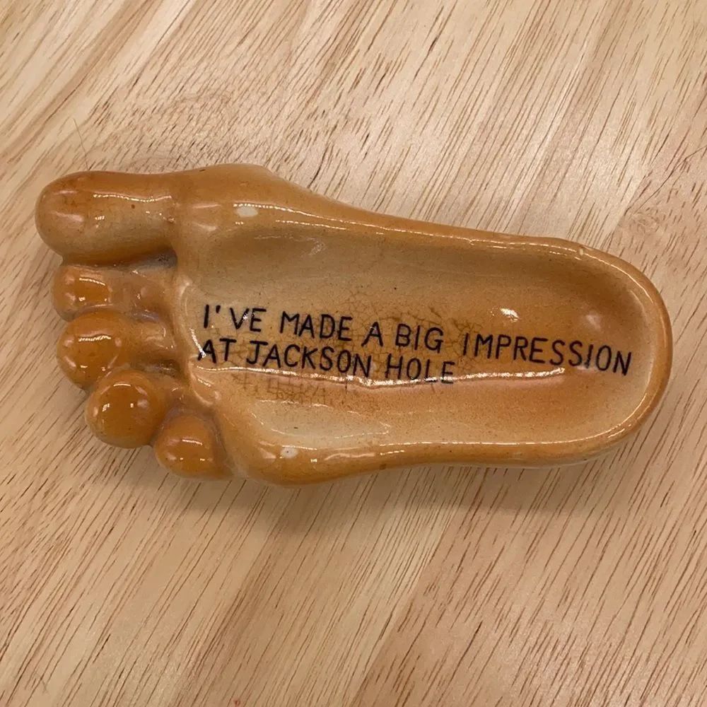 Vintage Jackson Hole Wyoming Souvenir Foot Ashtray ⚡️Scarce⚡️